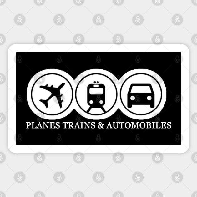 Planes, Trains & Automobiles 1987 Sticker by Jay's Shop